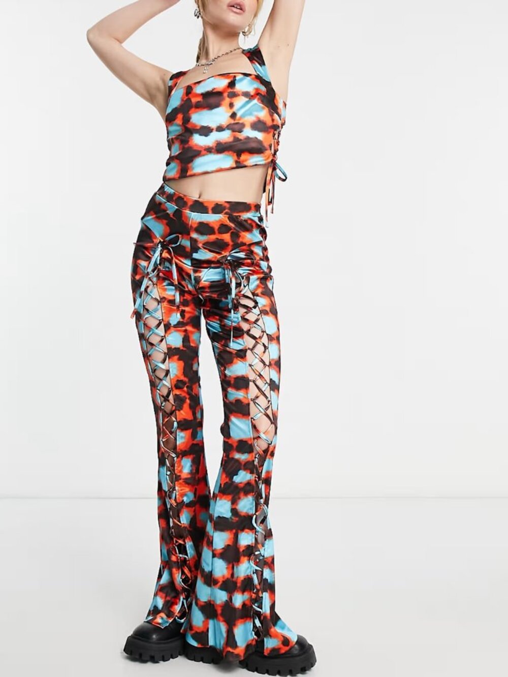 NWT Annorlunda Lace Up Flare Pant Size 2